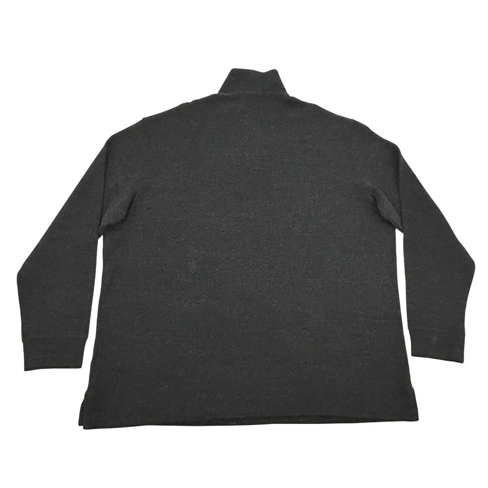 Polo Ralph Lauren Quarter Zip Mens XXL Charcoal Gray Cotton Logo Sweater